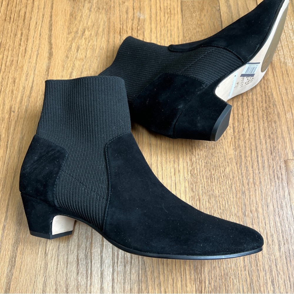 Eileen Fisher Muzy Pointed Knit Suede Ankle Booties Sz 7.5 - Picture 3 of 13
